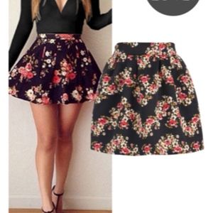 Floral Print Jacquard Skirt